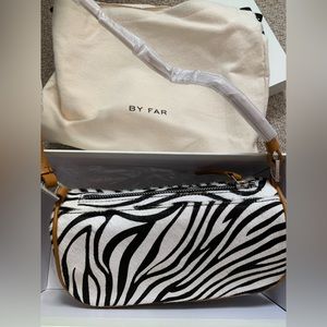BY FAR eve bag |zebra Print texture Leather shoulder Bag